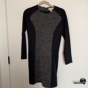 NWOT Loft long sleeve black shift dress